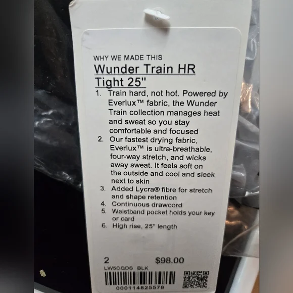 Lululemon Wunder Train HR Tight 25" Size 2 New - Picture 2 of 2
